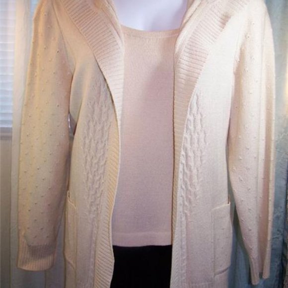 ST JOHN Birch Yellow Hoodie Belted Sweater - Picture 2 of 5